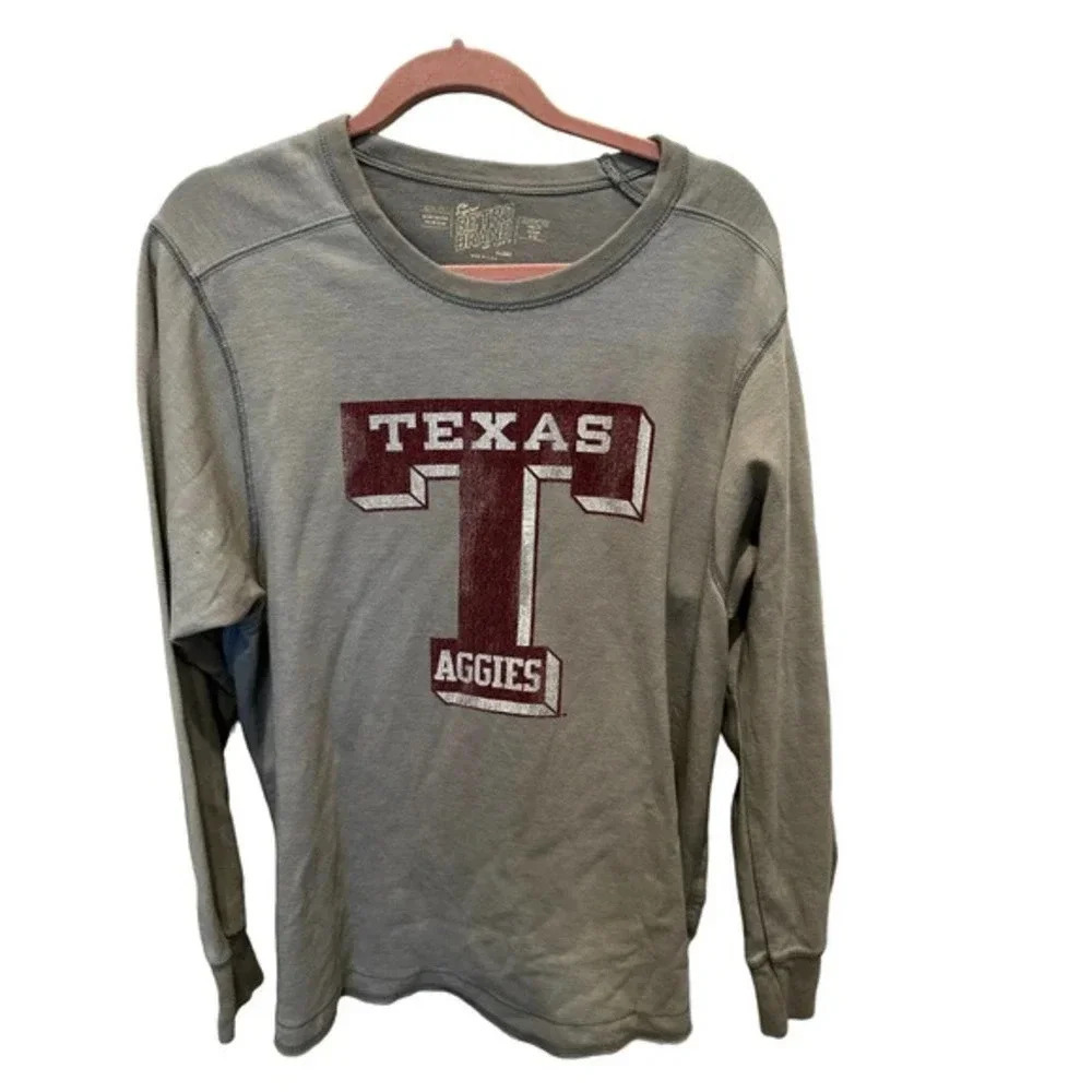 The Original Retro Brand Grey‎ Texas A&M Aggies Long Sleeve Sweatshirt Size XL
